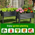 land guard 2 pack galvanized raised garden bed showing dimensions