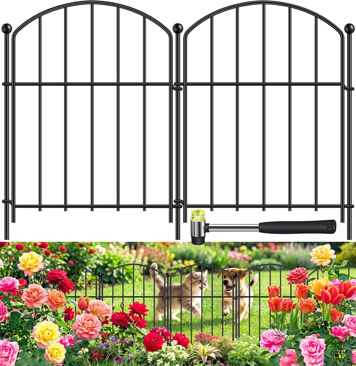 decorative garden fence, 25-pack rustproof animal barrier, 17, main product view