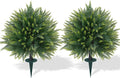 artificial 2 pack cedar topiary trees with ground, main product view