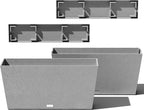 Veradek Midori Long Trough Planter (Light Grey, 31 inch - 2 Pack with 2 Saucer Trays)