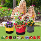6-Pack 5/7/10 Gallon Grow Bags - 350G Heavy Duty Fabric Pots with Handles, Multi-Size Planter Bags for Potatoes Tomatoes Vegetables Fruit Flowers Herbs