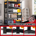 Set of 3 71"H Garage Shelving-3000LBS 5 Tier Storage Shelves,Adjustable Heavy Duty Metal Shelving Unit and Storage Large Wire Rack,Utility Steel Shelf For Shop Warehouse Industrial Pantry 71"x35"x16"