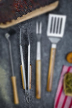Pro BBQ Tongs for Grill - 17" Professional Grade Barbecue Tongs for Cooking- Solid & Sturdy - Built with 304 Grade Stainless Steel and Acacia Wood - Heavy Duty Built to Last Kitchen essential.