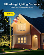 Solar Power Spot Lights Outdoor Waterproof for Christmas Decorations, Flag, Tree, Wreath, Santa Claus, Snowman, Bright LED Landscape Lamp Uplights for Outside Garden, Yard, Patio, Sidewalk,Warm White