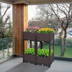 D'vine Dev Raised Beds - Elevated Garden Box with Drainage Plug, Standing Planter Beds for Vegetable/Flower/Herb Gardening Kit, RGB-4