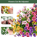 Artificial Flowers for Outdoor, UV Resistant Fake Silk Flowers, Realistic Faux Plants for Outside Indoor Porch Patio Window Box Planter Home Decor (20, Pink)