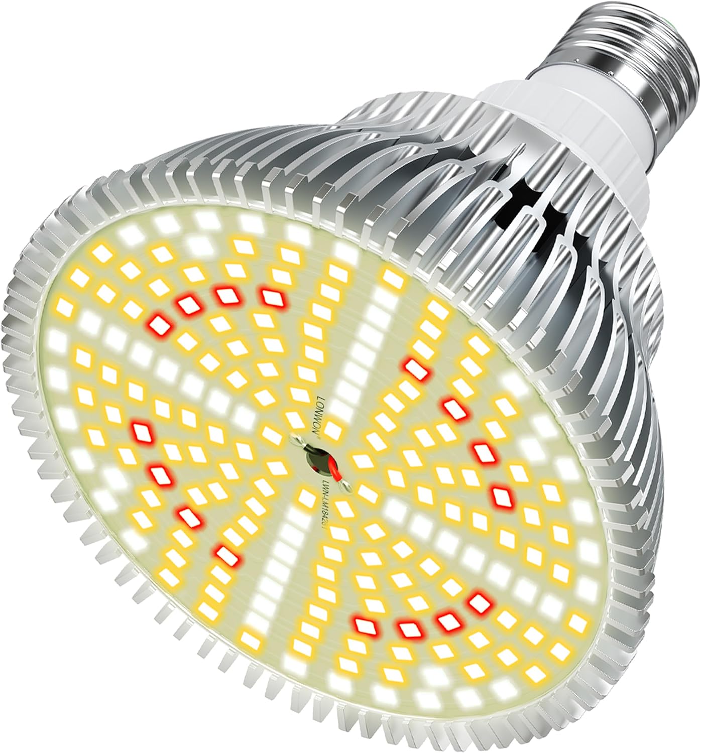 Lonwon Grow Light Bulb, Plant Light Bulb, E26 Grow Bulb Full Spectrum | LED Grow Lights for Indoor Plants, 30W Plant Lights for Indoor Growing and Regular Lamp, 4000K Warm, PAR 38 Bulb, 1-Pack