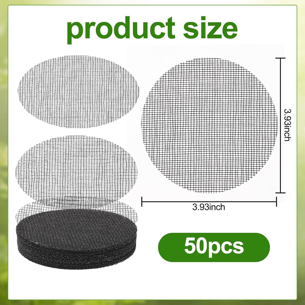 50 Pcs 4 Inch Mesh for Plant Pots Flower Pot Hole Pads Polyethylene Round Mesh Planting Pot Drainage Pads for Garden