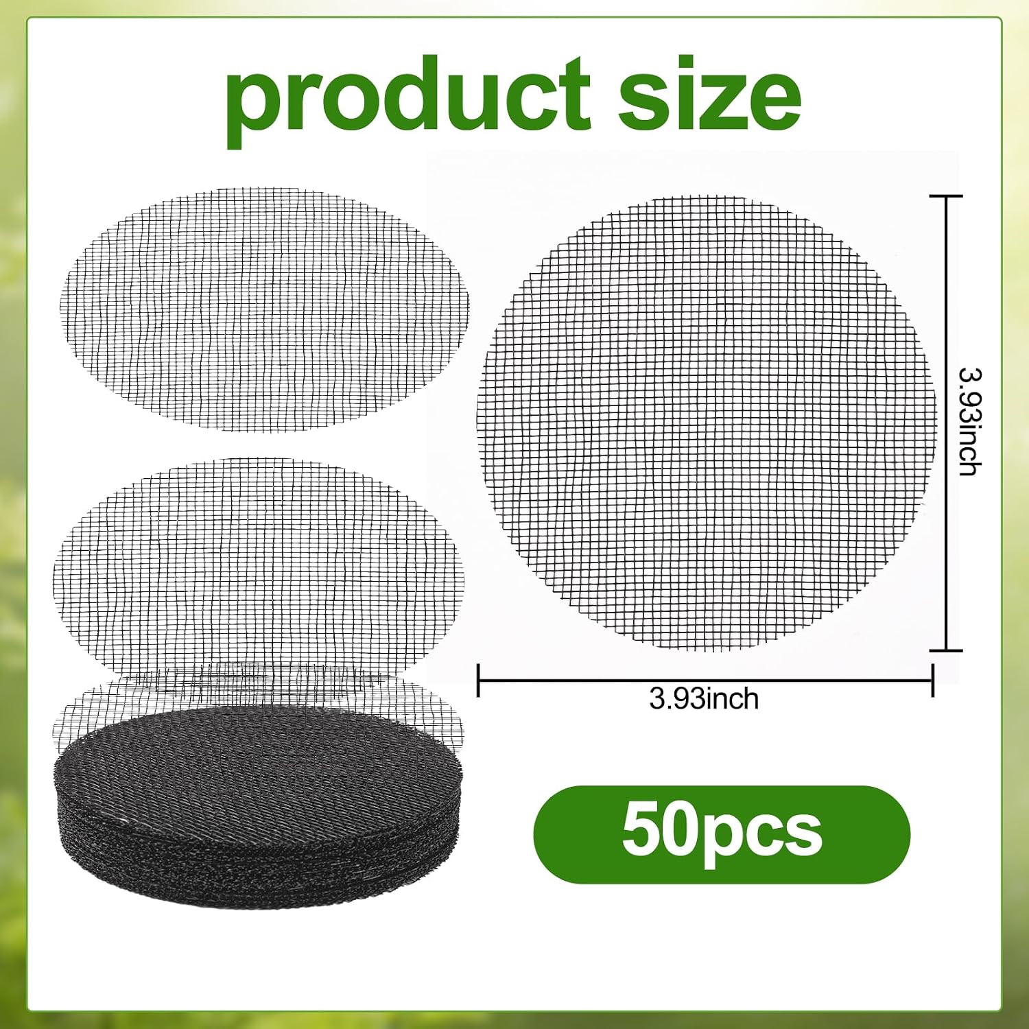 50 Pcs 4 Inch Mesh for Plant Pots Flower Pot Hole Pads Polyethylene Round Mesh Planting Pot Drainage Pads for Garden