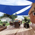 Patio Paradise 12' x 12' x 11'10" Sun Shade Sail Triangle Canopy, Permeable Shade Cloth Fabric Sunlight Block Patio Cover HDPE Deck Awning for Outdoor Backyard Pergolas Roof Shading, Blue