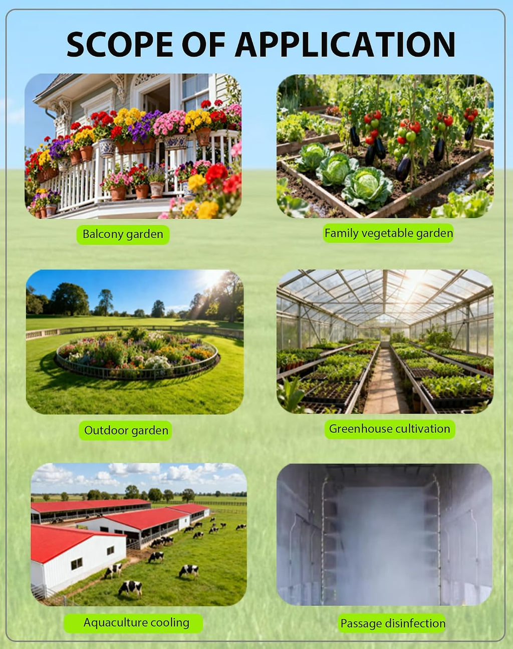 360° adjustable drip irrigation sprinkler kit – garden, front angle view