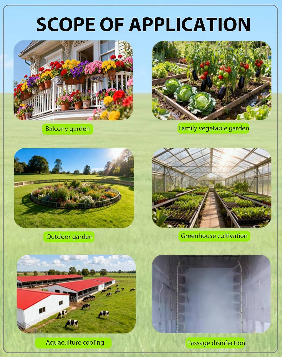 360° adjustable drip irrigation sprinkler kit – garden, front angle view