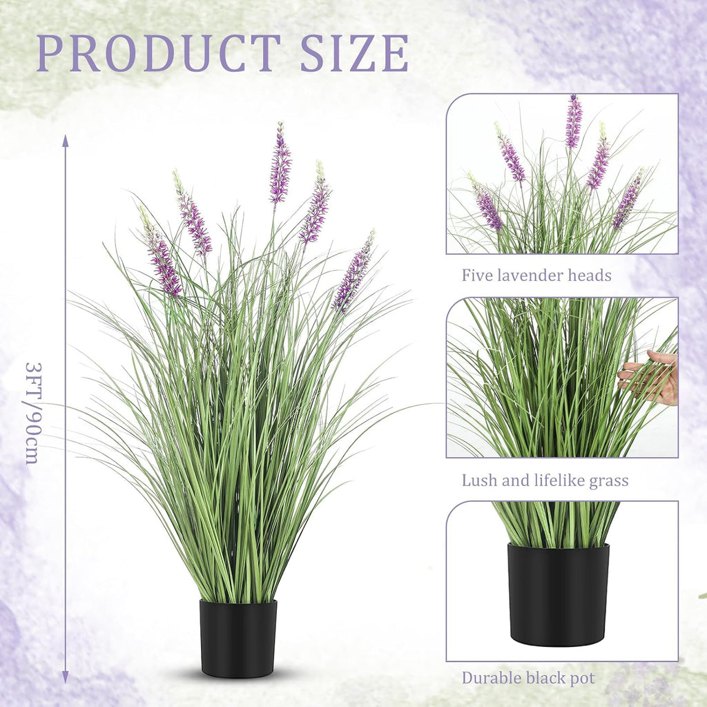 jexine 4 pieces faux plants outdoor 3 ft, close-up detail