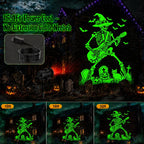 12 in 1 Halloween Halloween Projector Outdoor - 3D Dynamic Halloween Decorations,Clearer Skull/Spider/Pumpkin/Witch Cauldron HD Patterns,Holiday Lights for Window Garage Door Cover