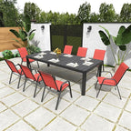 Patio Chairs Set of 6, Stackable Outdoor Dining Chairs for All Weather Textilene Fabric & Metal Frame, Outdoor Chairs Set for Backyard Deck Garden