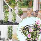 65-Inch Garden Trellis for Climbing Plants,Heavy-Duty Metal Obelisk with Mushroom Top,Stable Support for Potted Clematis,Tomato,Cucumber,Rose,Pea & Vine