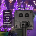 ZNYCYE Solar Waterfall Fairy Bunch Lights Outdoor Waterproof 200LEDs 8 Modes Watering Can Light, Purple Solar Powered String Lights Firefly Vine Garden Decorations Gardening Gifts for Mom
