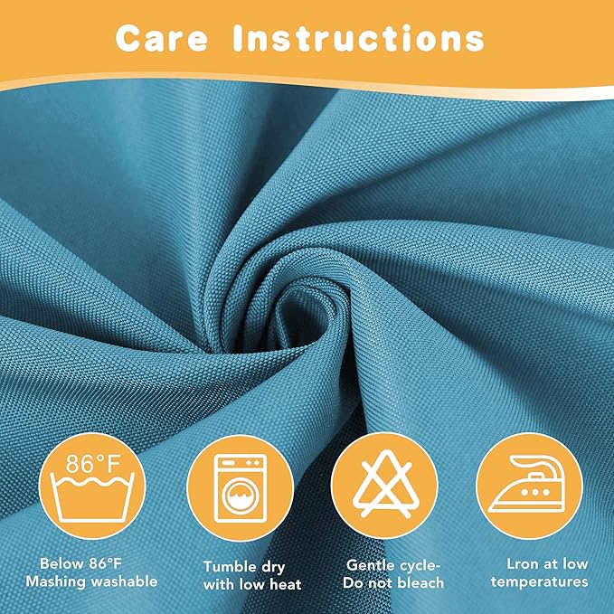 HolidayIdeas Outdoor Curtains for Patio Waterproof, 4 Panels - 54 x 84 Inch - Privacy Protection & Light Filtering Curtains Teal Grommet Outside Curtains for Porch, Gazebo, Pergola, Backyard