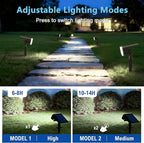 Solar Lights Outdoor Waterproof IP65, Super Bright LED with Lens, 6500K 2 Lighting Modes, Solar Powered Yard Garden Solar Spot Lights for Outside Landscape Auto On/Off -4 Pack