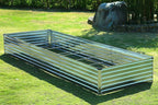 2 Pack 12x2x1FT Galvanized Raised Garden Beds Kit Outdoor Metal Gardening Planter Box for Vegetable Elevated Flower Herbs,Silver