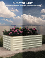 Garvee 8x4x2ft Galvanized Raised Garden Bed Outdoor,Rust-Resistant Raised Garden Beds for Gardening, Easy Assembly Outdoor Garden Box & Planters,Beige