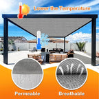 Artpuch Outdoor Pergola Shade Cover 22x23 FT Sun Shade Cloth with Grommets Light Grey 90% UV Protection Canopy Patio Privacy Screen (Customized Available)