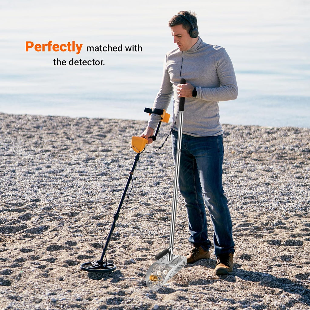long handle sand scoop with shovel for metal showing dimensions