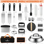 n noble family 38pcs griddle accessories kit, professional shown in use