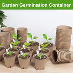 132 Pack Organic Peat Pots, 4 Inch Nursery Pot, Round Plant Seedling Pots with Drainage Holes, Small Seed Starting Starter Tray Bulk, Garden Germination Container with 132 Planting Labels (10 cm)