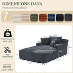 80 Inch Chaise Lounge Chair Indoor, Oversized Corduroy Upholstered Boneless Sofa Bed, Deep Seat Sleeper Couch Reading Chairs, Cloud Sofas Couches for Living Room, No Assembly Required (Dark Grey)