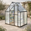 6x4 ft greenhouse with polycarbonate panels vent, dark, main product view