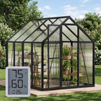6x8 ft greenhouse with hygrometer, windproof warm plant, main product view