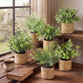 small eucalyptus artificial plants in pot, green, main product view