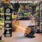 greenhouse heater with digital thermostat, 1500w grow tent, close-up detail