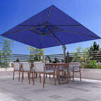 10' X 13' Outdoor Patio Umbrella Large Rectangle Cantilever Umbrella Heavy Duty 360°Rotation Offset Umbrella for Garden Deck Pool Patio,Navy Blue