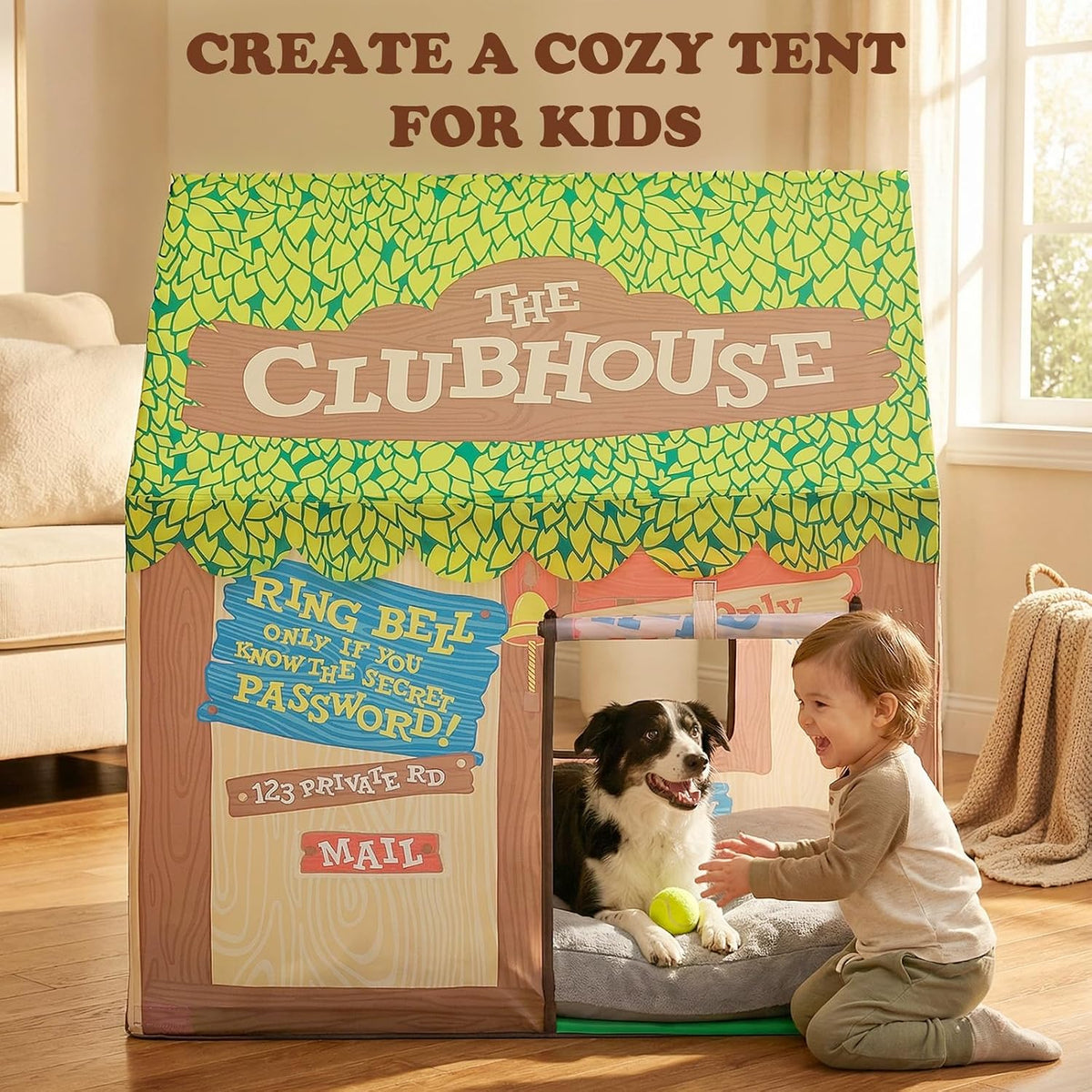 swehouse play tent indoor clubhouse boy girl playhouse showing dimensions