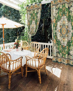 Ombre Green Boho Outdoor Curtains for Patio Waterproof, Grommet Privacy Curtain Drapes Weatherproof Outside Curtains for Porch GazeboPergola Cabana 2 Panel 54x84inch Vintage Ethnic Tribal Geometric