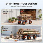 etoolab steel garden cart 1000 lbs capacity with, side view
