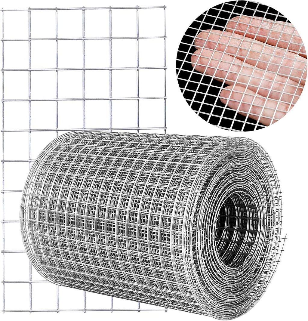 Hardware Cloth 1/4 in Galvanized Wire Mesh Roll (23 GA) Chicken Wire Fence Roll for Chicken Pen/coop Fences, Screen mesh, Rabbit/Snake Fences, Poultry enclosures, Handicraft Ma 4in×10ft