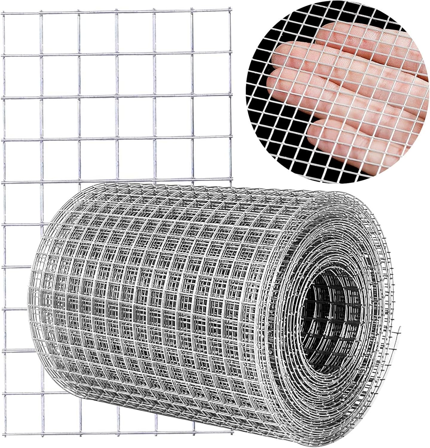 Hardware Cloth 1/4 in Galvanized Wire Mesh Roll (23 GA) Chicken Wire Fence Roll for Chicken Pen/coop Fences, Screen mesh, Rabbit/Snake Fences, Poultry enclosures, Handicraft Ma 4in×10ft