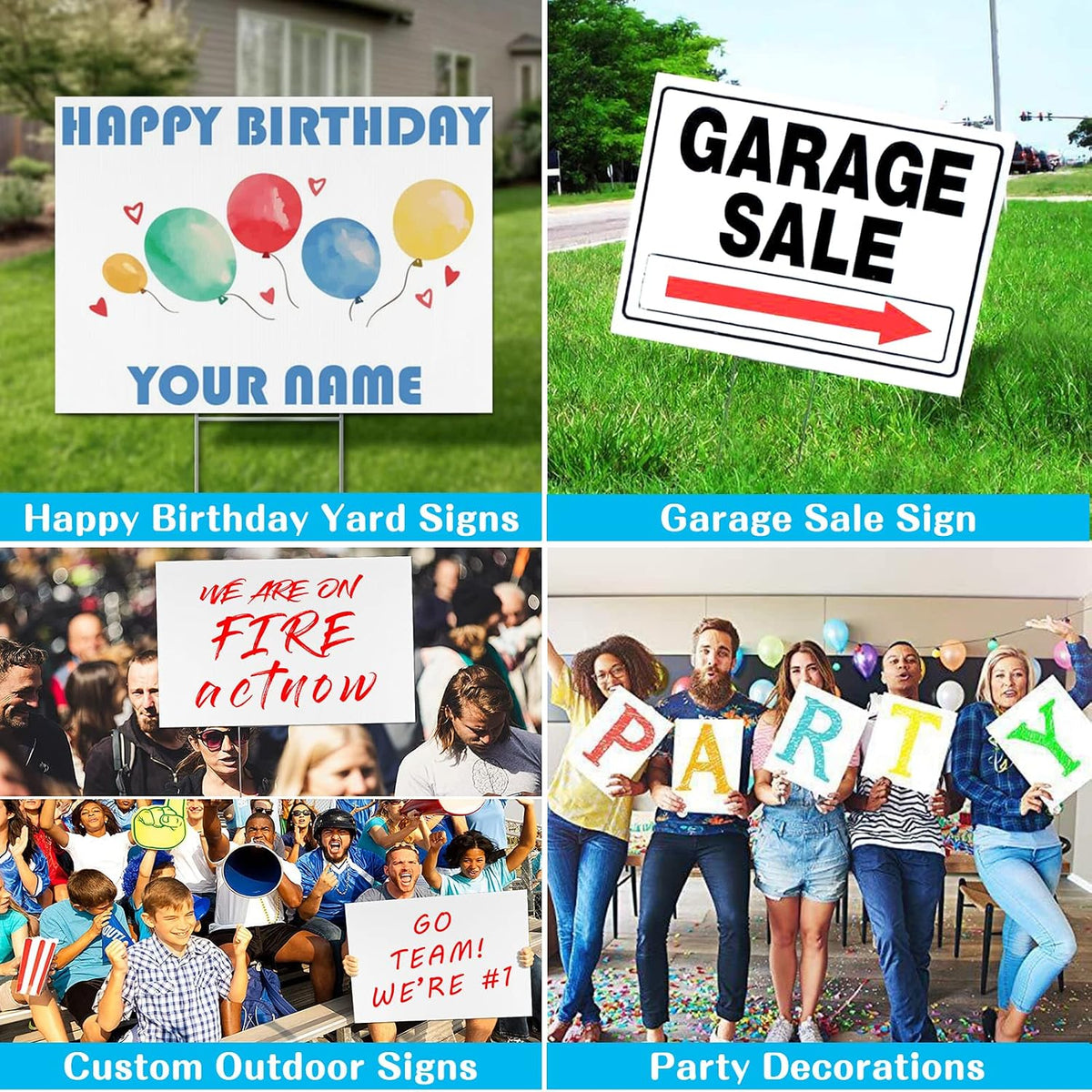 blank yard signs with stakes, remiawy 10 pack, package contents