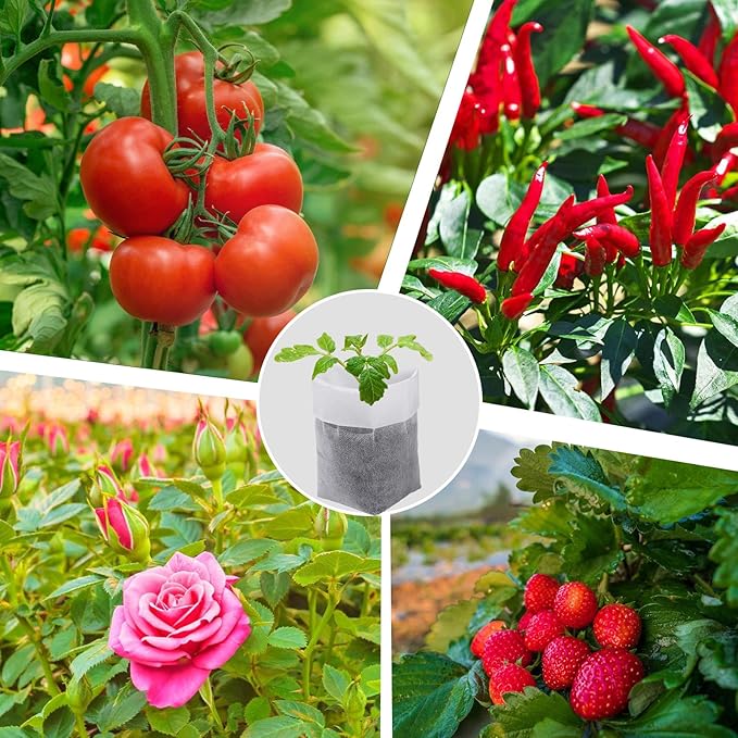 Cosweet 11.6''H Deep Nursery Grow Bags, Non-Woven Fabric Planting Pots for Indoor and Outdoor Garden Growing Seedlings Vegetables Flowers Fruits (60 PCS)