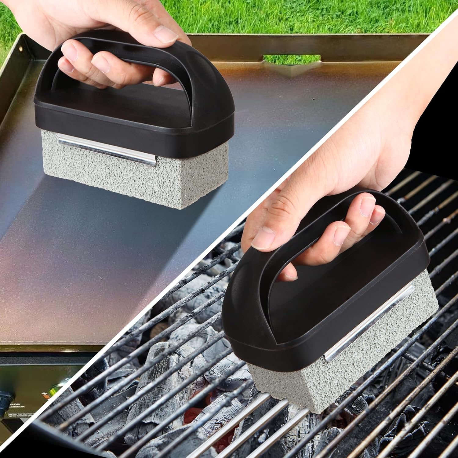 Upgraded Griddle Cleaning Kit for Blackstone 18 Pieces Flat Top Grill Accessories Cleaner Tool Set with Scraper, Heat-Resistant Silicone Spatula Mat with Hanger, Grill Brick, Scouring Pads