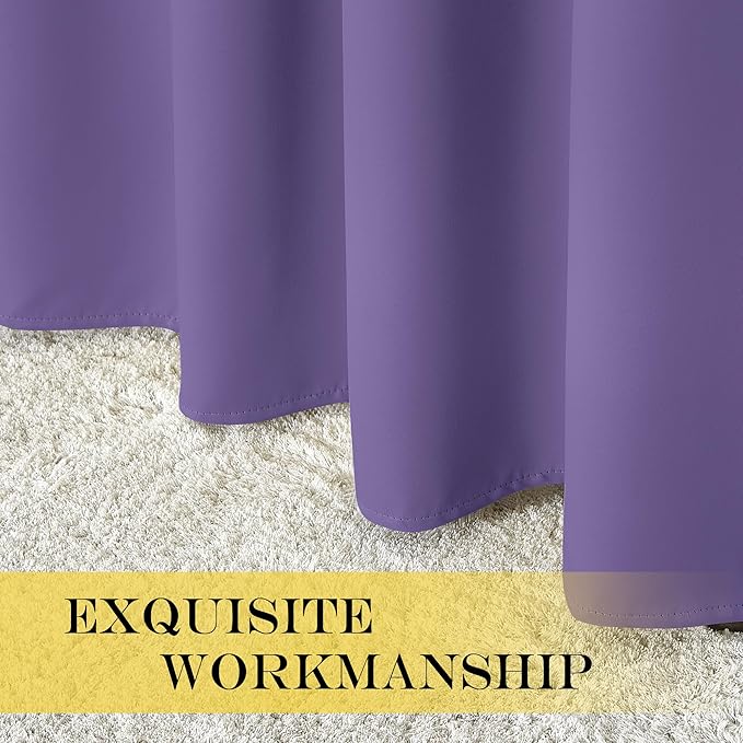 NICETOWN Privacy Room Divider Curtain Thermal Blackout Curtain for Patio Door, Living Room, Bedroom Partition and Shared Office Space, 1 Grommet Panel, Lilac Purple, 100 inch x 108 inch Long