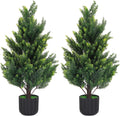 3ft tall artificial cedar topiary trees set of, main product view