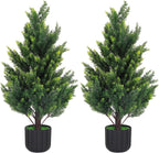 3ft tall artificial cedar topiary trees set of, main product view