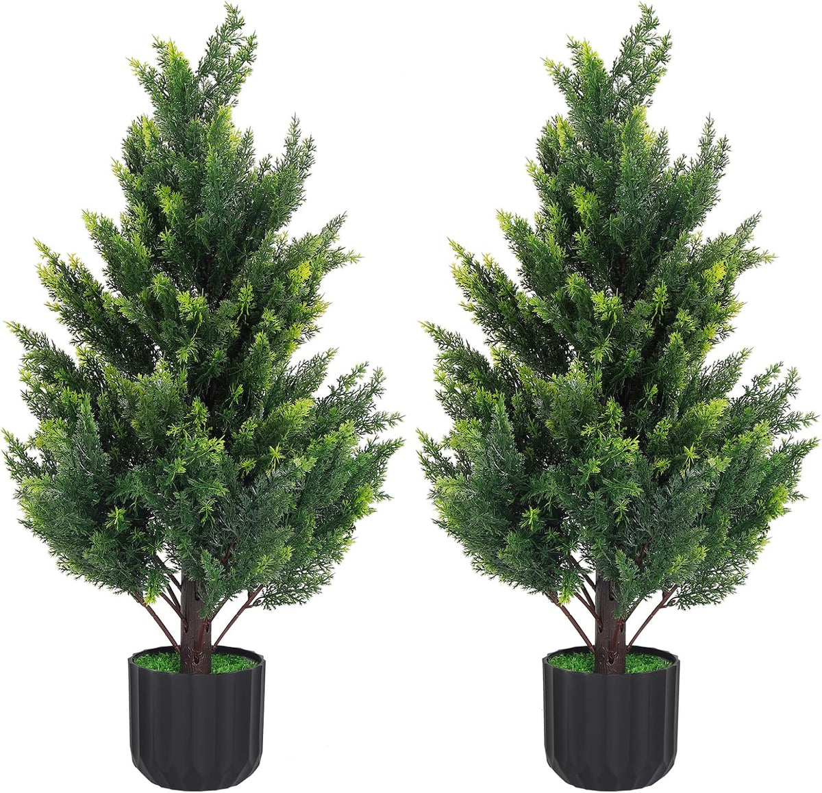 3ft tall artificial cedar topiary trees set of, main product view