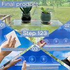 2 Pack 12 Inch Acrylic Window Boxes Plant Shelves, with Suction Cup Window Sill Extender, for Indoor/Outdoor Succulents, Micro Greens, Seed Starter Pots, Herb Planters