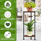 Plant Stand Indoor Outdoor, 30'' Tall Plant Stands for Indoor Plants, Heavy Duty Indoor Plant Shelf, 2 Tier Flower Stand for Living Room, Balcony, Deck