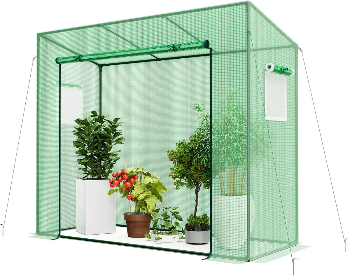 happygrill mini greenhouse, portable walk-in greenhouse with pe, main product view